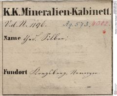 Etiketten zu Silber Gediegen (NHMW-MIN-Aq573)